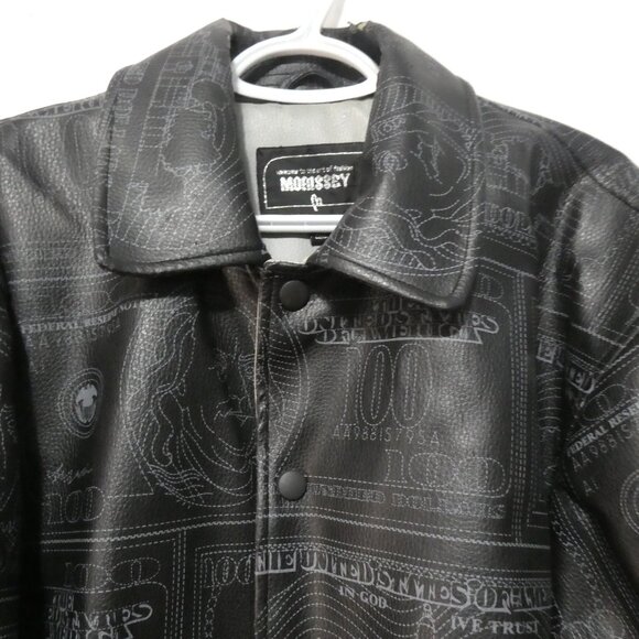 MORISSEY | xl - extra large | Faux Leather Printed Jacket | Striped Cuffs - Picture 4 of 16